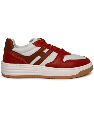 Hogan Two-color Leather Sneakers - Red