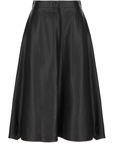 Balenciaga A-line Draped Midi Skirt - Black