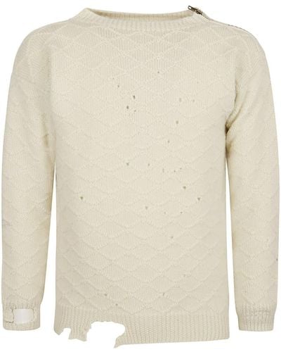 Maison Margiela Knitted Wool Sweater - White