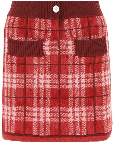 Barrie Embroidered Cashmere Mini Skirt