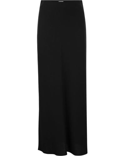 Brunello Cucinelli Viscose And Linen Long Pencil Skirt - Black