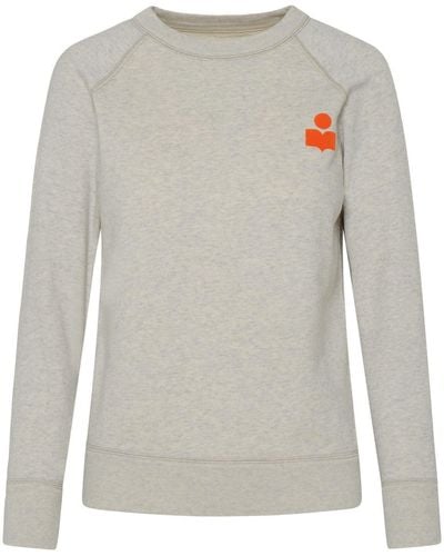 Isabel Marant Logo Print Crewneck Sweater - Gray