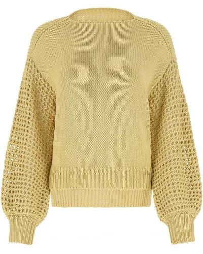Agnona Mustard Silk Blend Oversize Sweater - Yellow