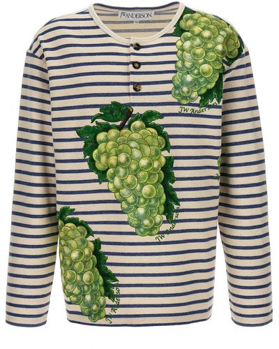 JW Anderson Grape Henley Sweater, Cardigans - Green
