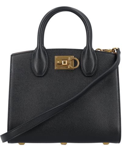 Ferragamo The Studio Box Handbag - Black