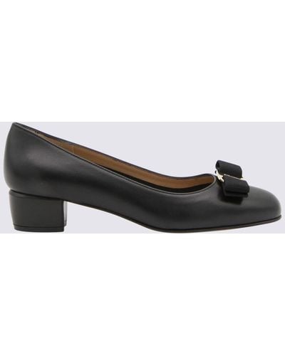 Ferragamo Leather Vara Court Shoes - Black
