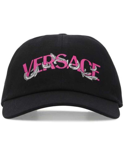 Versace Printed Logo Baseball Cap - Black
