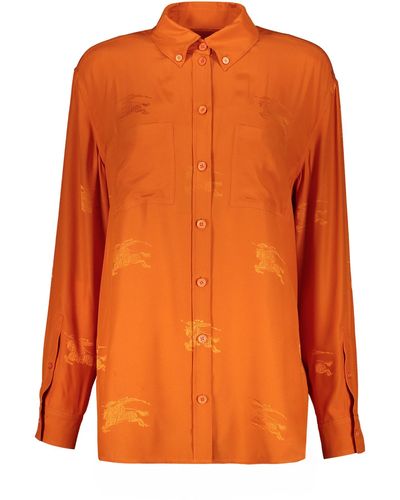 Burberry Silk Shirt - Orange