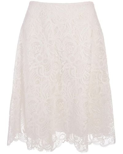 Ermanno Scervino Short A-Line Skirt - White