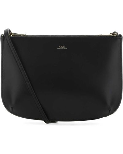 A.P.C. Leather Sarah Crossbody Bag - Black