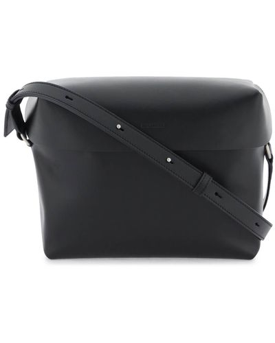 Jil Sander Leather Crossbody Bag - Black