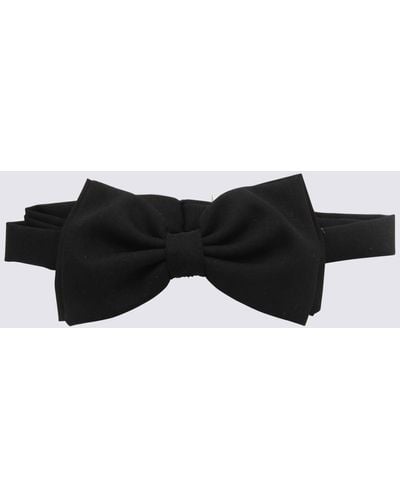 Lardini Wool And Mohair Bow Tie - Black