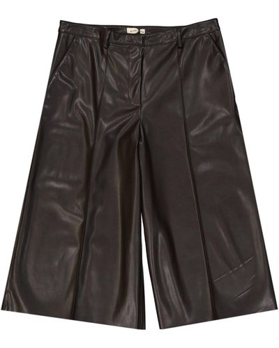 Blanca Vita Faux Leather Shorts - Gray