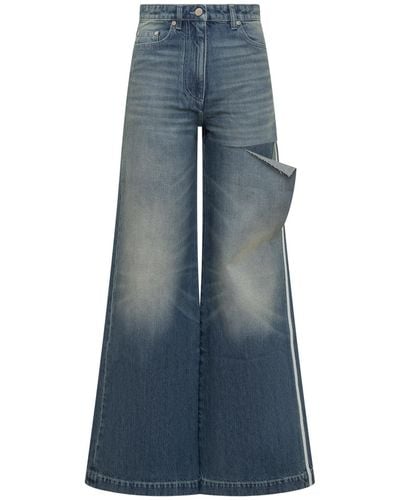 Peter Do Ripped Straight Jeans - Blue