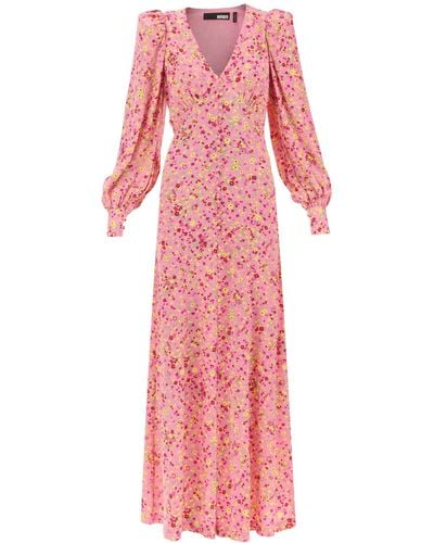 ROTATE BIRGER CHRISTENSEN Rotate Maxi Shirt Dress With Bouffant Sleeves - Pink