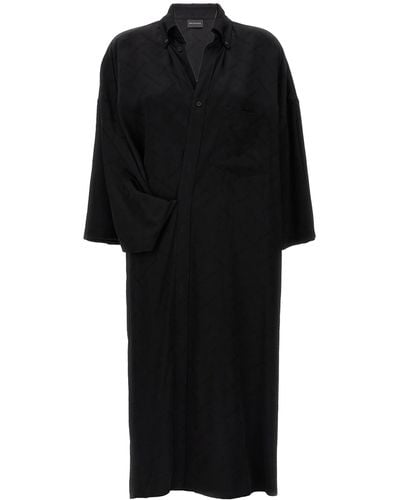 Balenciaga Wrap Blouse Dress - Black