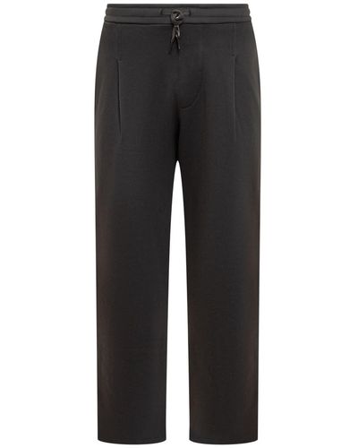 A PAPER KID Pants With Logo - Black
