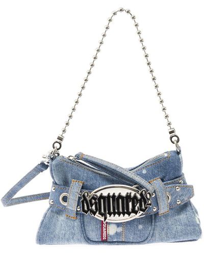 DSquared² Gothic Light Shoulder Bag With Belt Detail - Blue