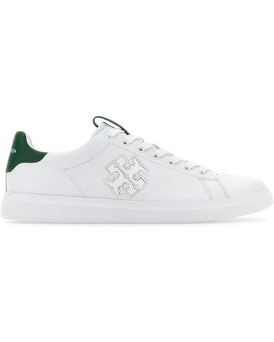 Tory Burch Trainers Howell Court In Pelle Gesso - White