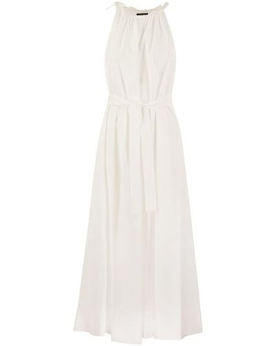 Weekend by Maxmara Fidato Belted Sleeveless Dress - White