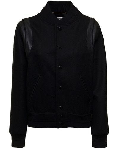 Saint Laurent Woman's Versity Wool Jacket - Black