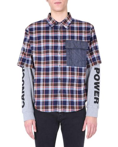 DSquared² Shirt With Double Sleeves - Blue