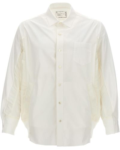 Sacai Nylon Insert Shirt Shirt, Blouse - White