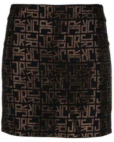 John Richmond Short Skirt With Pattern - Black