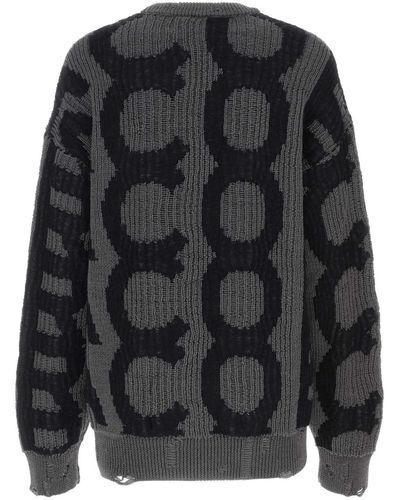 Marc Jacobs Embroidered Wool Blend Oversize Jumper - Black
