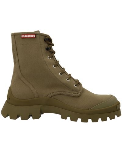 DSquared² Canvas Combat Boots - Green