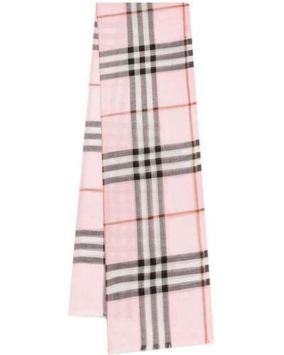 Burberry Frayed Profile Scarves - Pink
