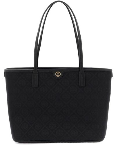 Tory Burch Small T Monogram Tote Bag - Black