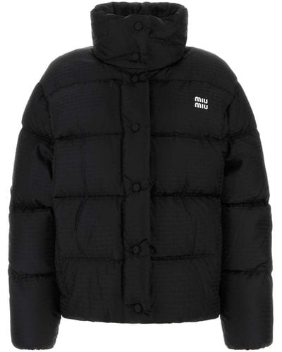 Miu Miu Nylon Down Jacket - Black