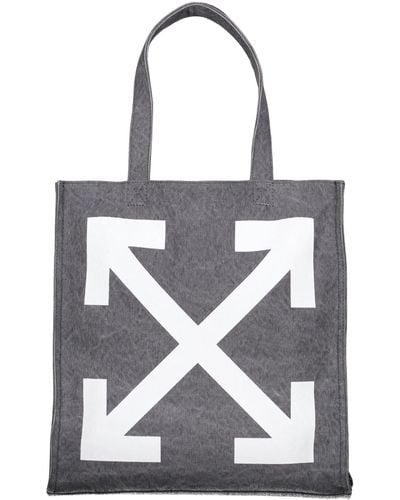 Shop Off-White Unisex Street Style Leather Logo Totes by shonacompany
