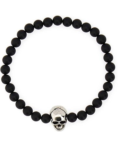 Alexander McQueen Beads Skull Bracelet - Black