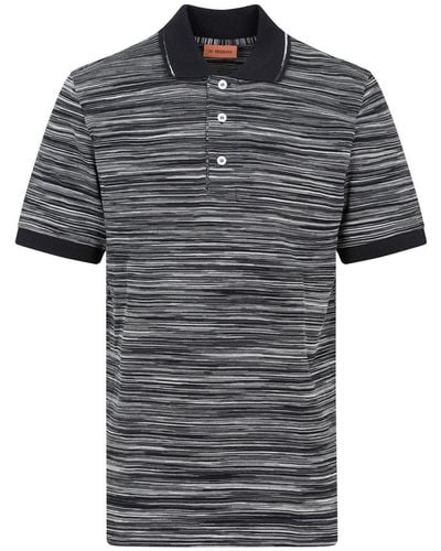 Missoni Striped Knitted Polo Shirt - Black