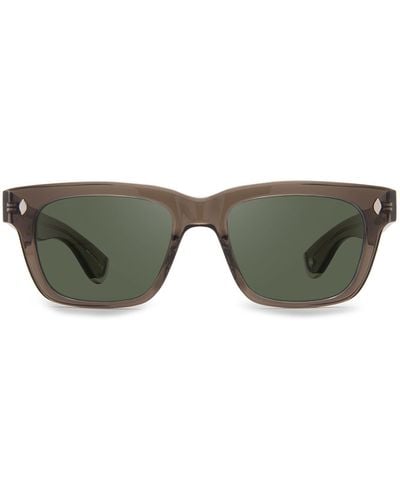 Garrett Leight Glco X Officine Générale Sun Black Glass Sunglasses - Green