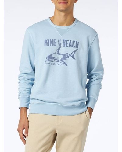 Mc2 Saint Barth Light Sweatshirt King Of The Beach - Blue