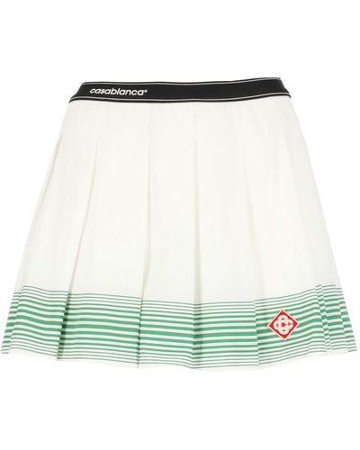 Casablancabrand Pleated Skirt With Striped Pattern - Green