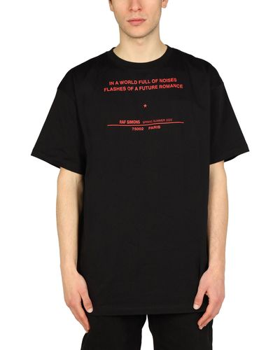 Raf Simons Logo Print T-shirt - Black