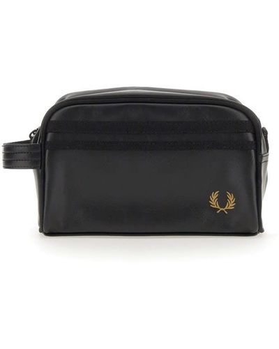 Fred Perry Beauty Case With Logo - Black