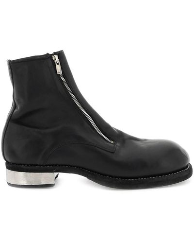 Guidi Double-zip Leather Ankle Boots - Black