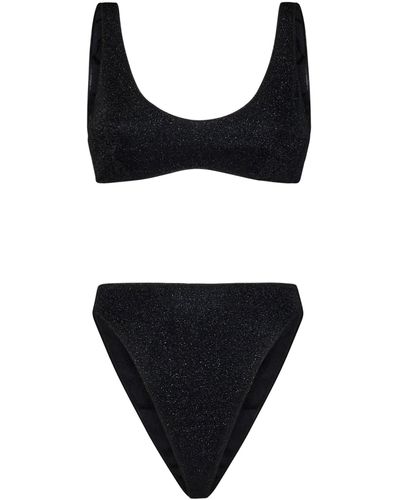 Oséree Lumière Bra 90S Bottom Bikini - Black