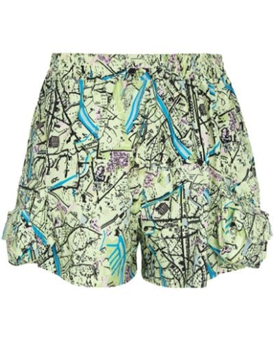 Fendi Shorts With Contrasting Pattern - Men - Green