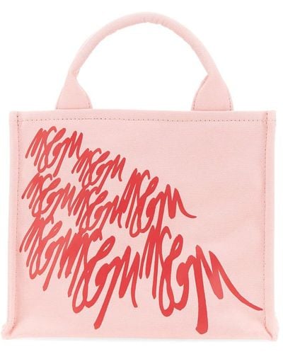 MSGM Mini Bag With Logo - Pink
