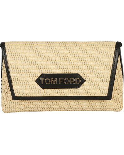 Tom Ford Weave Logo Patch Tote - Natural