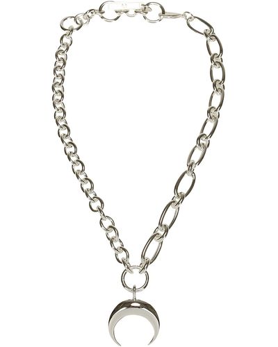 Marine Serre Regenerated Tin Moon Charms Necklace - Metallic