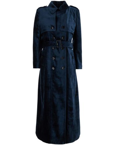 Tom Ford Long Trench Coat With Matching Belt - Blue