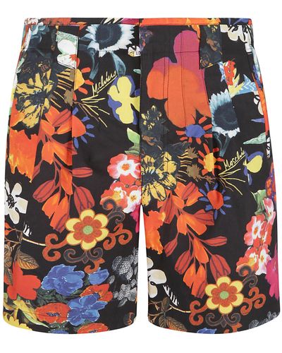 Moschino Floral Buttoned Shorts - Orange