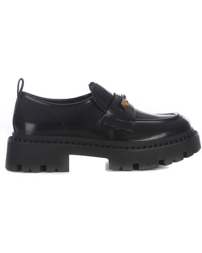 Ash Loafers Genial In Leather - Black